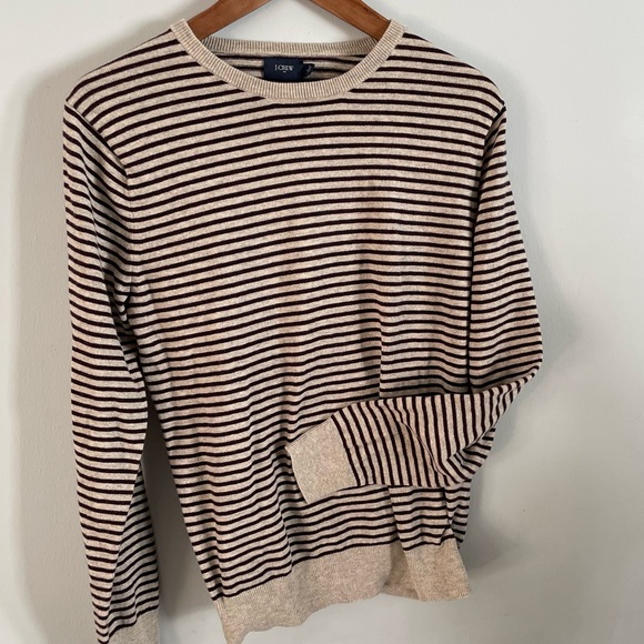 J Crew Cotton Cotton Wool Crew Neck Striped Sweater Size Small - Picture 5 of 10